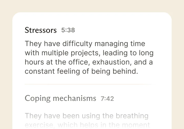 Start the app to transcribe your session