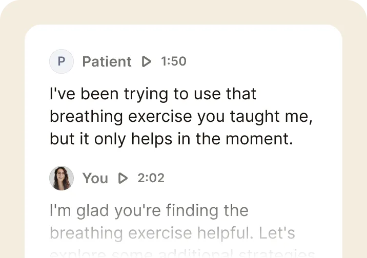 Start the app to transcribe your session