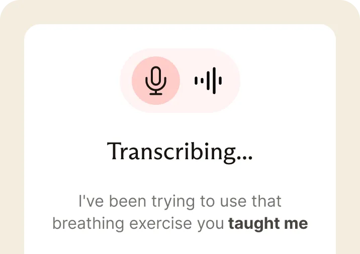 Start the app to transcribe your session